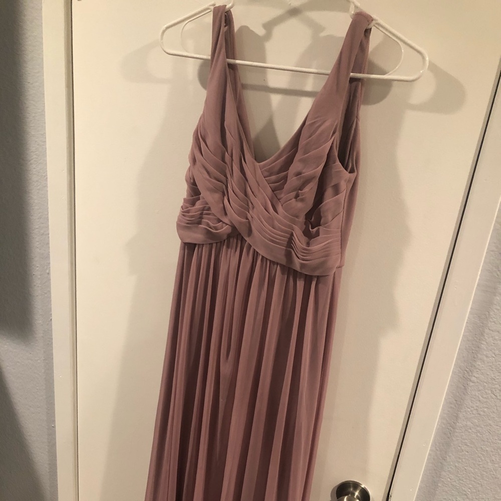 Davids bridal long mesh with cowl back